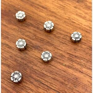 Antique Silver Plated (?) Flower Spacer Beads 500 Pieces 6mm x 3mm